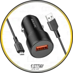arasplus borofone bz19a 1port usba 18w with 1m micro cable qc3 car charger