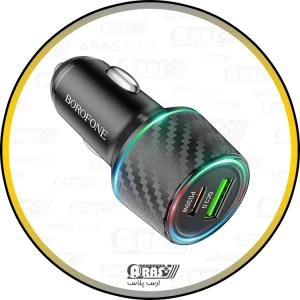 arasplus borofone bz21 2port usba usbc pd 30w rgb qc3 car charger