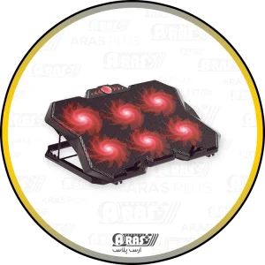 arasplus eleven n706 adjustable 6fans usb power input led gaming laptop cooling pad