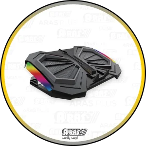 arasplus eleven n707 adjustable 2fans usb power input rgb gaming laptop cooling pad