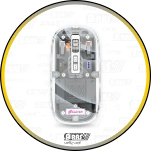 arasplus eleven wm912 wireless bluetooth 5keys 2400dpi battery status transparent cover silent mouse